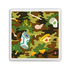 Urban Camo Green Brown Grey Pizza Strom Memory Card Reader (square)  by Mariart