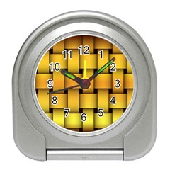 Rough Gold Weaving Pattern Travel Alarm Clocks by Simbadda