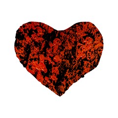 Abstract Orange Background Standard 16  Premium Flano Heart Shape Cushions by Nexatart