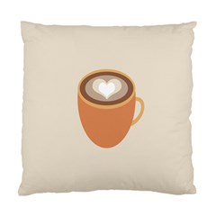Artin Coffee Chocolate Brown Heart Love Standard Cushion Case (two Sides) by Mariart