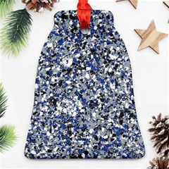 Electric Blue Blend Stone Glass Bell Ornament (two Sides) by Mariart