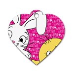 Easter bunny and chick  Dog Tag Heart (One Side) Front