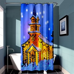 Winter Church Shower Curtain 36  X 72  (stall)  by Nexatart