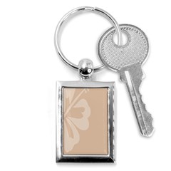 Hibiscus Sakura Toasted Almond Grey Key Chains (rectangle)  by Mariart