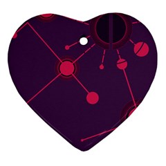 Abstract Lines Radiate Planets Web Heart Ornament (two Sides) by Nexatart