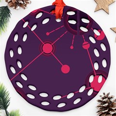 Abstract Lines Radiate Planets Web Ornament (round Filigree) by Nexatart