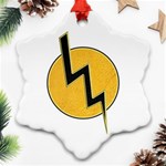 Lightning bolt Snowflake Ornament (Two Sides) Front