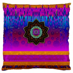 Air And Stars Global With Some Guitars Pop Art Large Flano Cushion Case (two Sides) by pepitasart