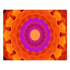 Mandala Orange Pink Bright Double Sided Flano Blanket (large)  by Nexatart