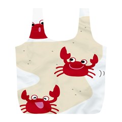 Sand Animals Red Crab Full Print Recycle Bags (l)  by Mariart