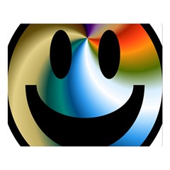 Simple Smiley In Color Double Sided Flano Blanket (large)  by Nexatart