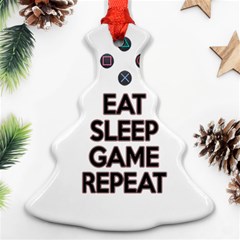 Eat Sleep Game Repeat Christmas Tree Ornament (two Sides) by Valentinaart