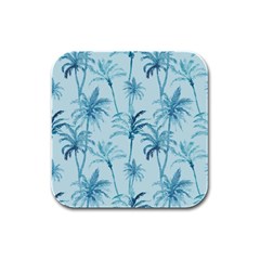 Watercolor Palms Pattern  Rubber Square Coaster (4 Pack)  by TastefulDesigns