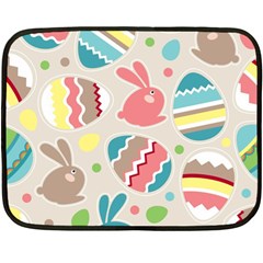Easter Rabbit Bunny Rainbow Fleece Blanket (mini) by Mariart