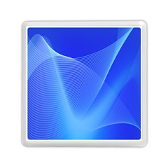 Line Net Light Blue White Chevron Wave Waves Memory Card Reader (square)  by Mariart
