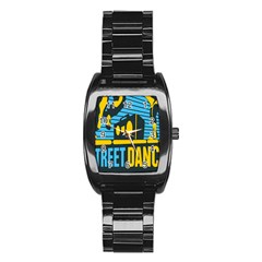 Street Dance R&b Music Stainless Steel Barrel Watch by Mariart