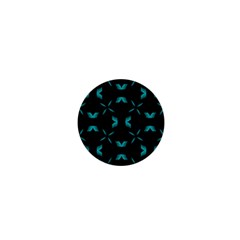 Background Black Blue Polkadot 1  Mini Buttons by Mariart