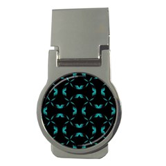 Background Black Blue Polkadot Money Clips (round)  by Mariart