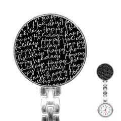 Happy Holidays Stainless Steel Nurses Watch by Mariart