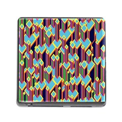Building City Plaid Chevron Wave Blue Green Memory Card Reader (square) by Mariart