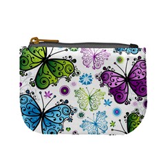 Butterfly Animals Fly Purple Green Blue Polkadot Flower Floral Star Mini Coin Purses by Mariart
