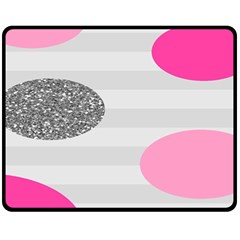 Polkadot Circle Round Line Red Pink Grey Diamond Fleece Blanket (medium)  by Mariart