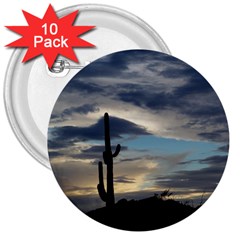 Cactus Sunset 3  Buttons (10 Pack)  by JellyMooseBear