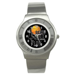 Basketball Is My Life Stainless Steel Watch by Valentinaart