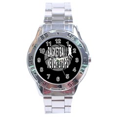 Basketball Never Stops Stainless Steel Analogue Watch by Valentinaart