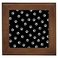 Footprints Cat White Black Framed Tiles by EDDArt