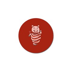 Red Stupid Self Eating Gluttonous Pig Golf Ball Marker (4 Pack) by CreaturesStore