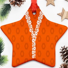 Iron Orange Y Combinator Gears Ornament (star) by Mariart