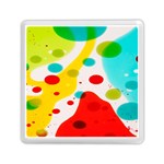 Polkadot Color Rainbow Red Blue Yellow Green Memory Card Reader (Square)  Front