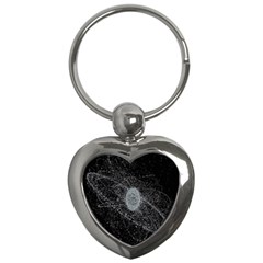 Space X Circle Line Black Key Chains (heart)  by Mariart