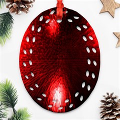 Box Lights Red Plaid Ornament (oval Filigree) by Mariart