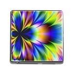 Bright Flower Fractal Star Floral Rainbow Memory Card Reader (Square) Front