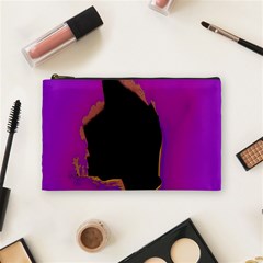Buffalo Fractal Black Purple Space Cosmetic Bag (medium)  by Mariart