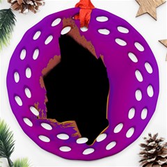 Buffalo Fractal Black Purple Space Ornament (round Filigree) by Mariart