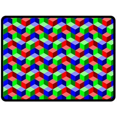 Seamless Rgb Isometric Cubes Pattern Double Sided Fleece Blanket (large)  by Nexatart