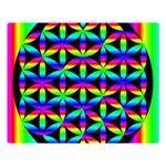 Rainbow Flower Of Life In Black Circle Double Sided Flano Blanket (Large)  80 x60  Blanket Front