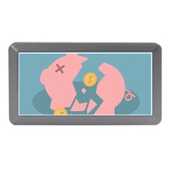 Coins Pink Coins Piggy Bank Dollars Money Tubes Memory Card Reader (mini) by Mariart