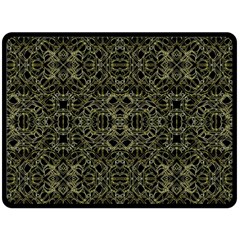 Golden Geo Tribal Pattern Fleece Blanket (large)  by dflcprints