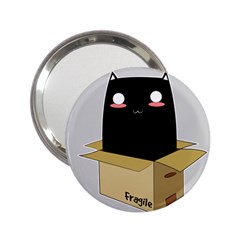 Black Cat In A Box 2 25  Handbag Mirrors by Catifornia