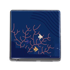 Sea Ocean Beach Swim Fish Wave Waves Chevron Blue Water Memory Card Reader (square) by Mariart