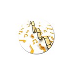 Isolated Three Dimensional Negative Roll Musical Notes Movie Golf Ball Marker Front