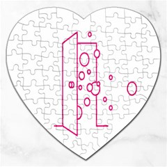 Deep Clean Bubbel Door Pink Polka Circle Jigsaw Puzzle (heart) by Mariart
