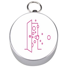 Deep Clean Bubbel Door Pink Polka Circle Silver Compasses by Mariart