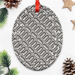 Capsul Another Grey Diamond Metal Texture Ornament (oval Filigree) by Mariart
