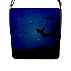 Nightscape Landscape Illustration Flap Messenger Bag (l)  by dflcprints