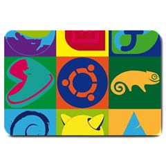 Linux Logos Large Doormat  by bullshitdesign